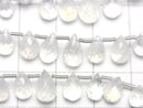 [Video] High Quality Rainbow Moonstone AAA- Drop Faceted Briolette half or 1strand (32pcs)