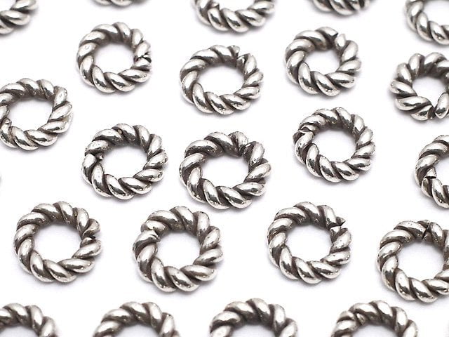 Karen Silver Rope Ring (Closed Type) 7mm Oxidized Finish 5pcs