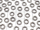 Karen Silver Rope Ring (Opening Type) 7mm Oxidized Finish 5pcs