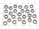 Karen Silver Rope Ring (Opening Type) 7mm Oxidized Finish 5pcs