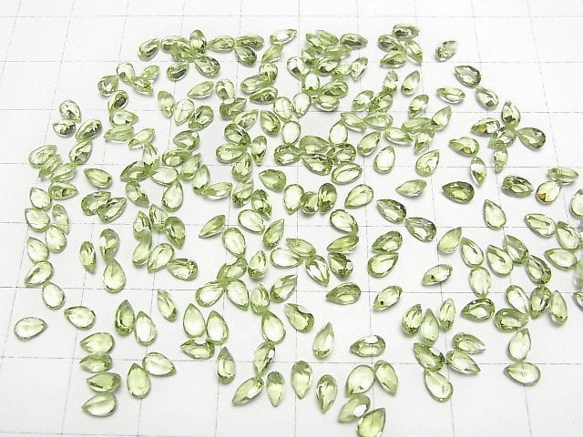 [Video]High Quality Peridot AAA Loose stone Pear shape Faceted 5x3mm 10pcs