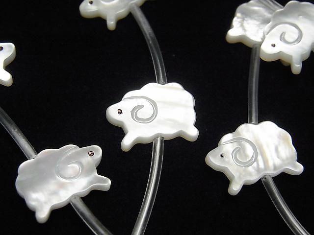 [Video] High-quality white shell AAA sheep shape 14x10mm half or 1 strand (Approx. 14pcs)