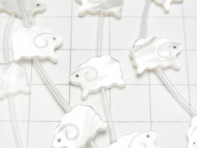 [Video] High-quality white shell AAA sheep shape 14x10mm half or 1 strand (Approx. 14pcs)