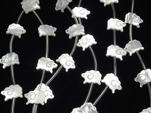 [Video] High-quality white shell AAA sheep shape 14x10mm half or 1 strand (Approx. 14pcs)
