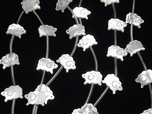 [Video] High quality white Shell AAA sheep shape 14x10mm half or 1strand (Approx 14pcs)