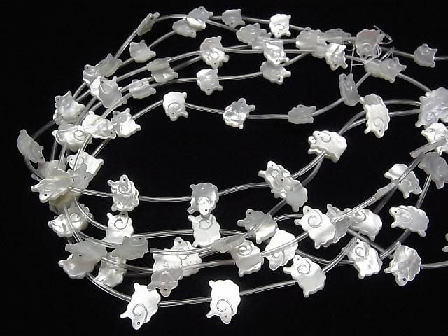 [Video] High-quality white shell AAA sheep shape 14x10mm half or 1 strand (Approx. 14pcs)
