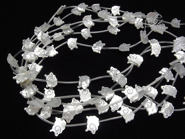 [Video] High quality white Shell AAA sheep shape 14x10mm half or 1strand (Approx 14pcs)