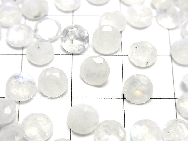 [Video] Rainbow Moonstone AA++ Loose stone Round Faceted 6x6mm 5pcs