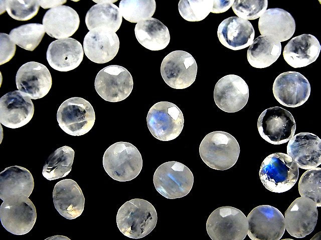 [Video] Rainbow Moonstone AA++ Loose stone Round Faceted 6x6mm 5pcs