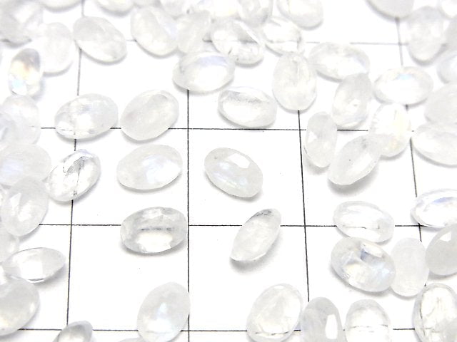 [Video] Rainbow Moonstone AA++ Loose stone Oval Faceted 6x4mm 10pcs