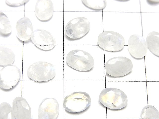 [Video] Rainbow Moonstone AA++ Loose stone Oval Faceted 7x5mm 10pcs