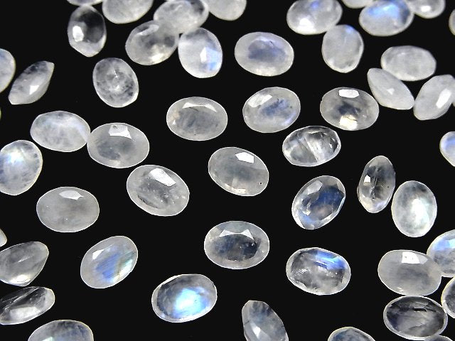 [Video] Rainbow Moonstone AA++ Loose stone Oval Faceted 7x5mm 10pcs
