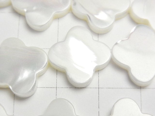 [Video]Mother of Pearl MOP White Flower Motif 15x15mm 1strand beads (aprx.15inch/37cm)