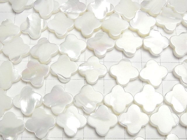 [Video]Mother of Pearl MOP White Flower Motif 15x15mm 1strand beads (aprx.15inch/37cm)