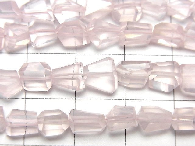 [Video]High Quality Rose Quartz AAA- Faceted Nugget half or 1strand beads (aprx.7inch/18cm)