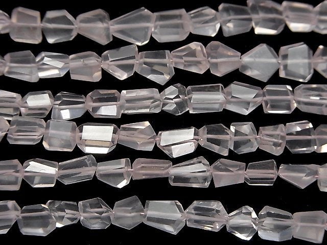 [Video]High Quality Rose Quartz AAA- Faceted Nugget half or 1strand beads (aprx.7inch/18cm)