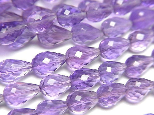 [Video]High Quality Amethyst AAA- Vertical Hole Faceted Drop half or 1strand beads (aprx.8inch/20cm)