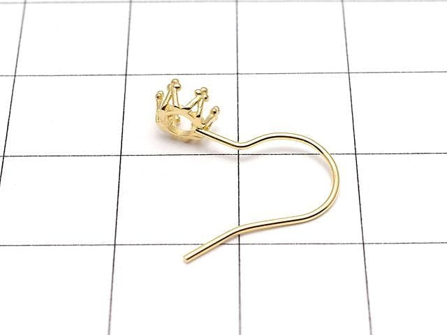 [Video] Silver925 Crown Earwire Frame Round 4x4mm 18KGP 1 pair