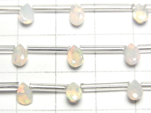 [Video] High Quality Ethiopian Opal AAA Pear shape Faceted 6x4mm 1strand (8pcs )