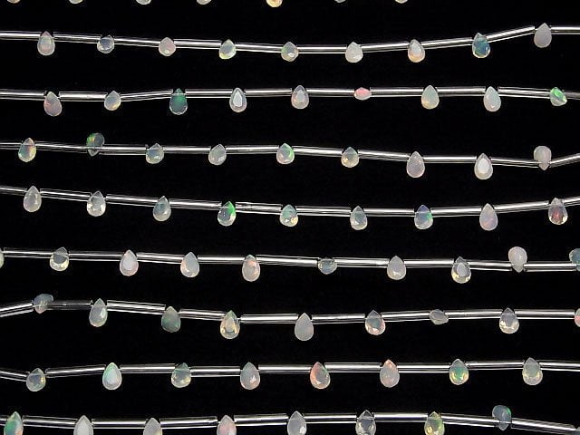 [Video] High Quality Ethiopian Opal AAA Pear shape Faceted 6x4mm 1strand (8pcs )