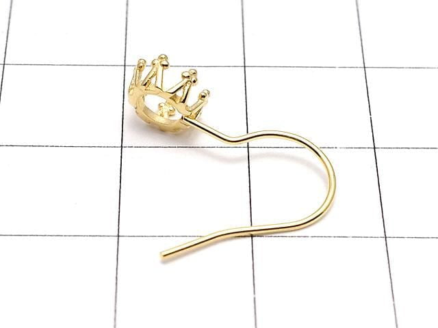 [Video] Silver925 Crown Earwire Frame Round 5x5mm 18KGP 1 pair