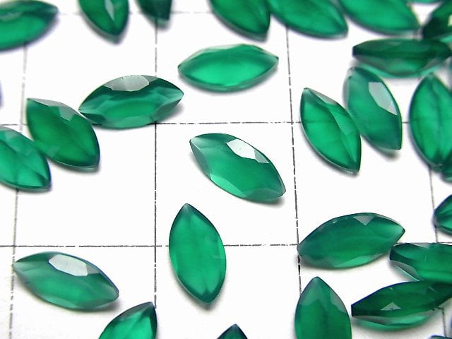 [Video]High Quality Green Onyx AAA Loose stone Marquise Faceted 8x4mm 10pcs