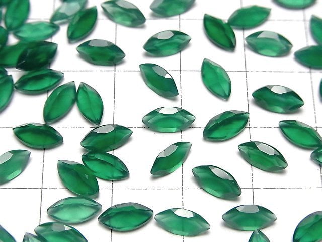 [Video]High Quality Green Onyx AAA Loose stone Marquise Faceted 8x4mm 10pcs