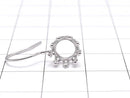 [Video]Silver925 Crown Earwire Frame Round 6x6mm Rhodium Plated 1pair