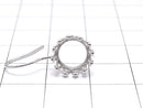 [Video]Silver925 Crown Earwire Frame Round 8x8mm Rhodium Plated 1pair