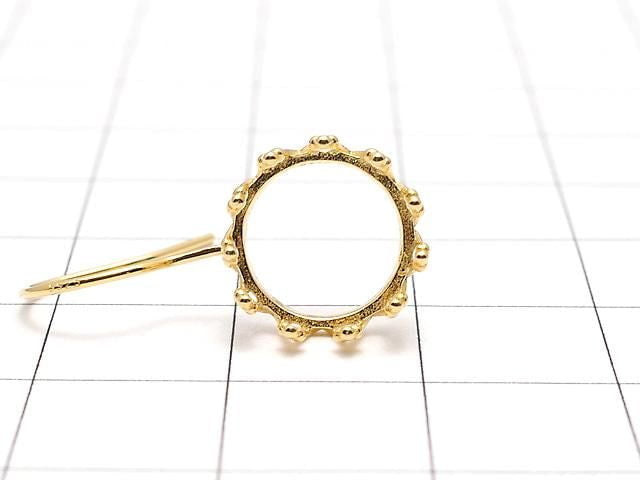 [Video] Silver925 Crown Earwire Frame Round 10x10mm 18KGP 1 pair