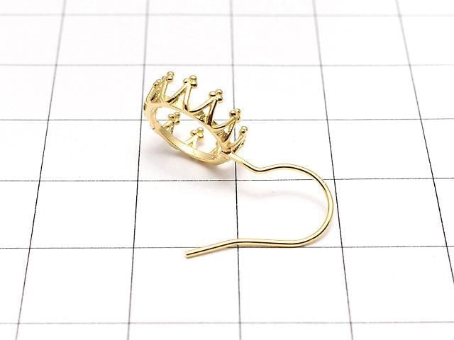 [Video] Silver925 Crown Earwire Frame Round 10x10mm 18KGP 1 pair