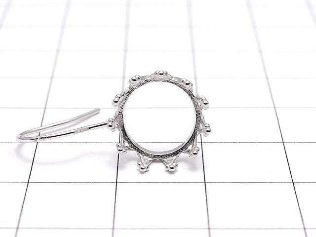 [Video] Silver925 Crown Earwire Frame Round 10x10mm Rhodium Plated 1 pair