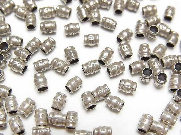 Karen Silver Patterned Rondelle 3.5x2.5x2.5mm 10pcs