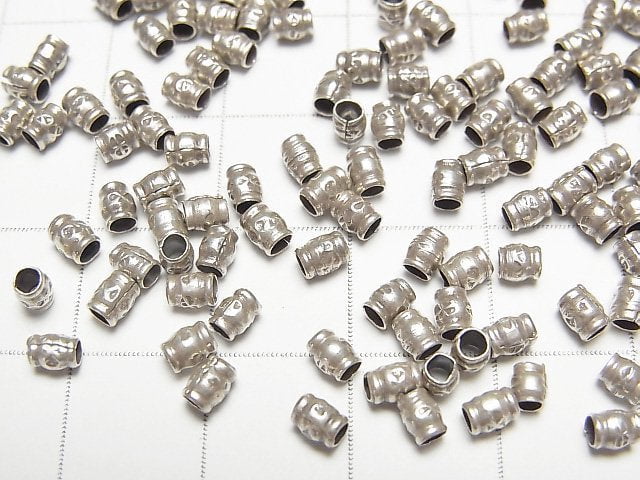 Karen Silver Patterned Roundel 3.5x2.5x2.5mm 10pcs