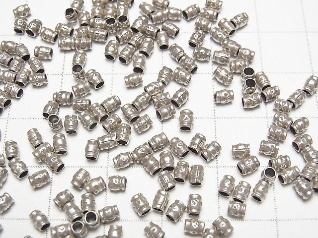 Karen Silver Patterned Roundel 3.5x2.5x2.5mm 10pcs