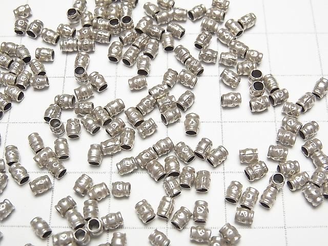 Karen Silver Patterned Rondelle 3.5x2.5x2.5mm 10pcs