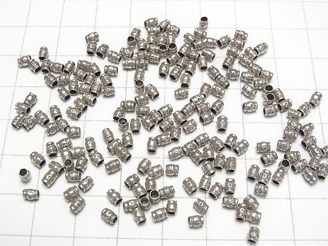 Karen Silver Patterned Roundel 3.5x2.5x2.5mm 10pcs