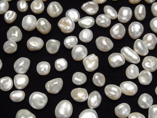 [Video]Fresh Water Pearl AA++ Loose stone Potato -Baroque 6-9mm White 10pcs