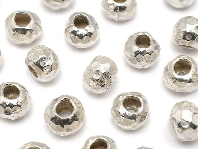 Karen Silver Rondelle 7.5x7.5x6mm 2pcs