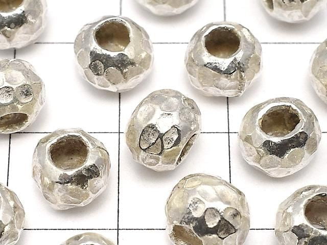 Karen Silver Rondelle 7.5x7.5x6mm 2pcs