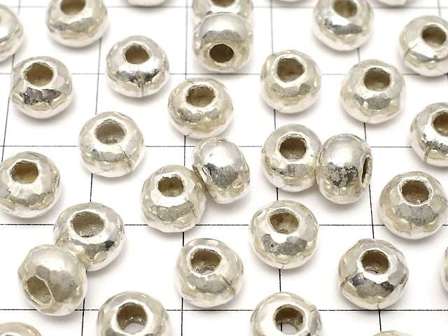 Karen Silver Rondelle 7.5x7.5x5mm 2pcs