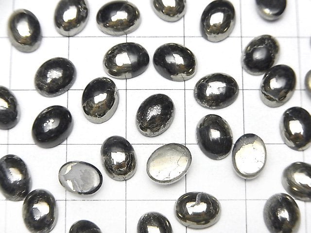 [Video] Matrix Pyrite Oval Cabochon 8x6mm 5pcs