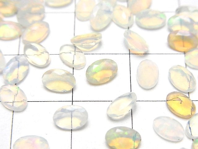 [Video]High Quality Ethiopian Opal AA++ Loose stone Oval Faceted 6x4mm 10pcs