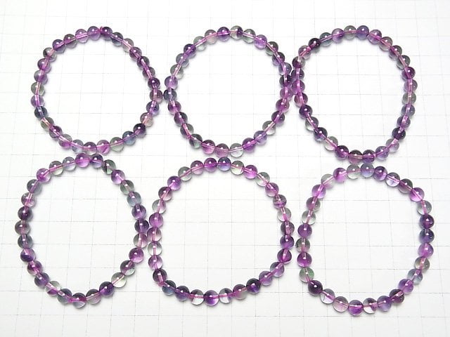 [Video] Multicolor Fluorite AAA Round 6mm Bracelet