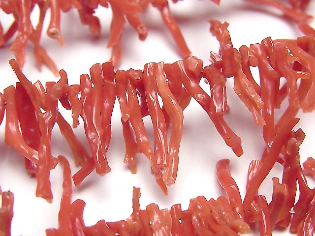 [Video] Sardinian genuine coral, Red Coral AA++ Chips 1 strand beads (aprx.7inch/18cm)