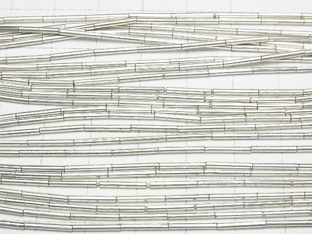 Karen Silver Tube 8x1.5x1.5mm White Silver 1/4 or 1 strand beads (approx. 26inch/66cm)