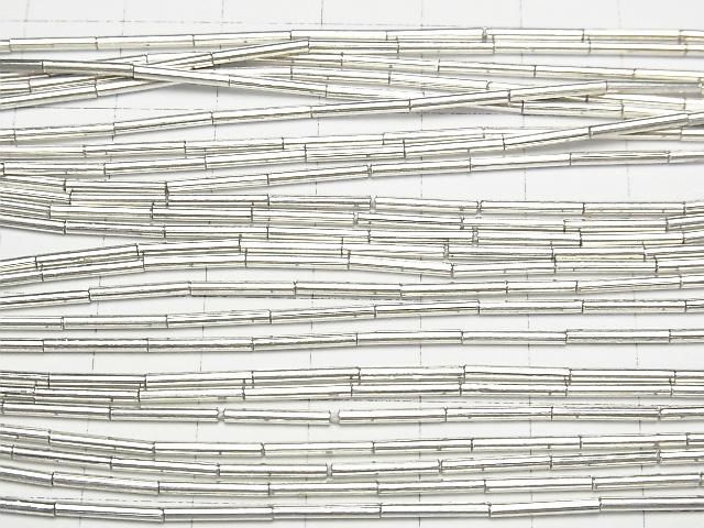 Karen Silver Tube 8x1.5x1.5mm White Silver 1/4 or 1 strand beads (approx. 26 inch/66 cm)