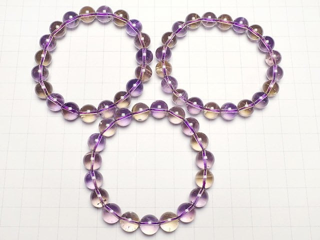 [Video]High Quality Ametrine AAA- Round 10mm Bracelet