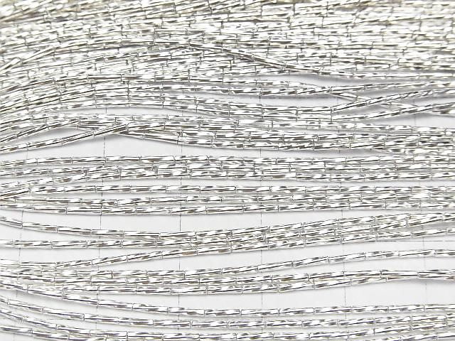 Karen Silver Tube 4x1x1mm White Silver 1/4 or 1 strand beads (approx. 26 inches/66 cm)