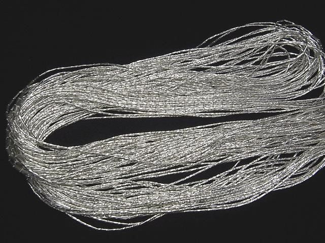 Karen Silver Tube 4x1x1mm White Silver 1/4 or 1 strand beads (approx. 26 inches/66 cm)